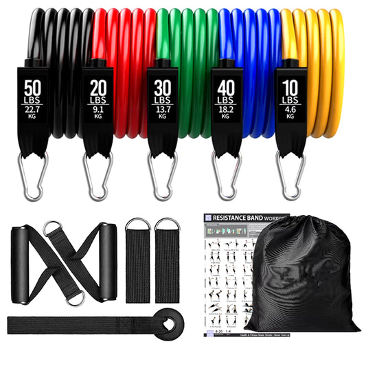 360Lbs Fitness Exercises Resistance Bands Set Elastic Tubes Pull Rope Yoga Band Training Workout Equipment for Home Gym Weight